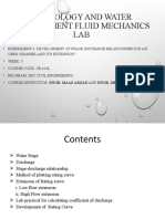 Hydrology and Water Management Fluid Mechanics LAB