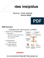 Diabetes Insipidus: Done By: Farah Suhimat Sereen Majali