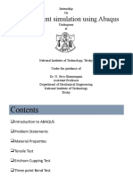 Finite Element Simulation Using Abaqus: Internship On