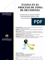 Etapas en El Proceso de Toma de Decisiones