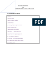 Table of Contents: Method Statement FOR Lightning Protection System Installation