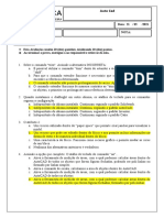 Avaliação Pesquisa - Autocad - 2D