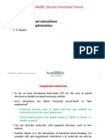 1) Spin-Polarised Calculations 2) Geometry Optimisation: CHEM6085: Density Functional Theory