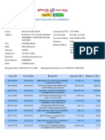 Details of Statement: Tran Id Tran Date Remarks Amount (RS.) Balance (RS.)