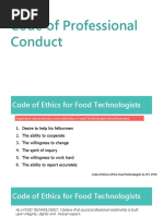 Code of Professional Conduct and Career Opportunities in FT