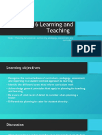 EDBED1016 Learning and Teaching: Week 7 Planning For Practice: Connecting Pedagogy, Assessment and Curriculum