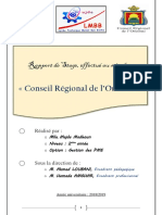 Conseil Régional de L'oriental : Rapport de Stage, Effectué Au Sein Du