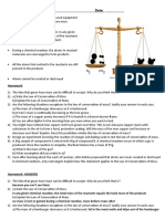 Law of Conservation of Mass Date:: Homework