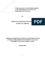 Thesis Submitted by Jeremiah Zephaniah - Legality and Enforceability in Nig of The Fatca