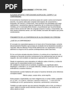 Algunos Apuntes y Reflexiones Acerca Del Cuerpo y La Corporeidad