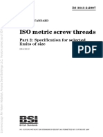 ISO Metric Screw Threads: Part 2: Specification For Selected Limits of Size