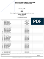 Universiteti I Prishtinës "HASAN PRISHTINA": Lista e Te Gjithe Studenteve Qe Kane Paraqitur Provimin