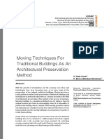 Moving Techniques For Traditional Buildings As An Architectural Preservation Method