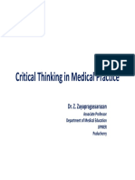 Critical Thinking in Medical Practice: Dr. Z. Zayapragassarazan