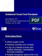 Unilateral Vocal Cord Paralysis