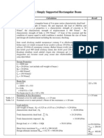 Example 1: Simply Supported Rectangular Beam: Referent Calculation Result