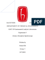 Hacettepe University Department of Chemical Engineering KMÜ 359 Instrumental Analysis Laboratories Experiment 5 Atomic Absorption Spectros