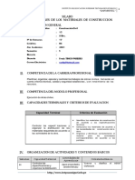 Sílabo Especificaciones de Materiales de Construcción