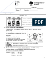 Name: - Roll No.: - Date: - Class: IV Section: - Subject: English