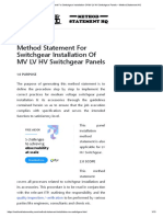 Method Statement For Switchgear Installation of MV LV HV Switchgear Panels - Method Statement HQ