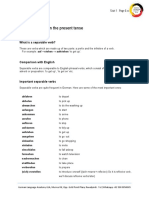 Unit Five: Separable Verbs in The Present Tense