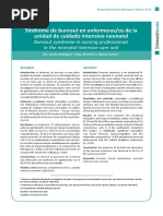 Síndrome de Burnout en Enfermeras Os de La Unidad de Cuidado Intensivo Neonatal