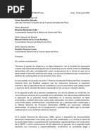 Carta Considerada Apócrifa Por El Ministerio de Defensa