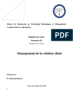 Management de La Relation Client: Support de Cours Semestre II