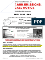 HAZARD - Honda - Generator - Recall EU2000i