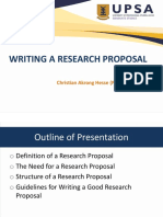 Writing A Research Proposal: Christian Akrong Hesse (PHD)