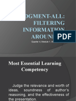 Judgment-All: Filtering Information Around Us: Quarter 4, Module 1, Week 1