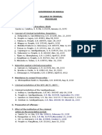 Universidad de Manila Syllabus in Criminal Procedure