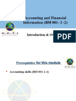 Accounting and Financial Information (BM 001-3 - 2) : Introduction & Overview