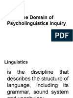 The Domain of Psycholinguistics Inquiry