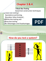 Chapter 3 & 4: Specification / Black Box Testing Specification Based Test Construction Techniques