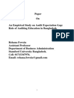 An Empirical Study On Audit Expectation Gap Role of Auditing Education in Bangladesh