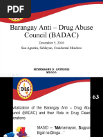 Barangay Anti - Drug Abuse Council (BADAC) : December 5, 2016 San Agustin, Sablayan, Occidental Mindoro