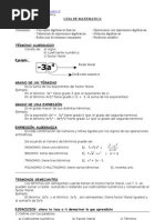 NM1 - Algebra GUIA DE APRENDIZAJE ALGEBRA