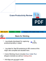 Crane Productivity Review: Mth:Sep'09 Location: XXXXX Category-80T Crawler Crane - 6 Nos