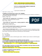 Autoevalución Tipos de Reacciones Químicas