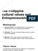 The Philippine Cultural Values and Entrepreneurship