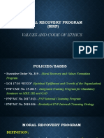 Moral Recovery Program Values and Code of Ethics