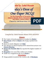 Compiled By: Zahid Hussain: Today's Dose of One Paper MCQS