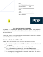 Wroksheet Princples of Auditing II