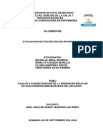 Causas y Consecuencias de La Desercion Escolar en Adolecentes Embarazadas Del Ecuador