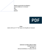 Análisis Del Decreto 54-77 Del Congreso de La Republica de Guatemala