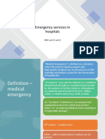 Emergency Services in Hospitals: OMC and SS Unit II