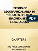 Effects of Geographical Area To The Sales of Local Snackhouses in Liliw, Laguna