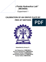 Calibration of An Orifice Plate by Free Jet Method: "Thermo Fluids Hydraulics Lab"