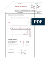 Water Retaining Structures To Bs 8007 and Bs 8110: Calculations Output